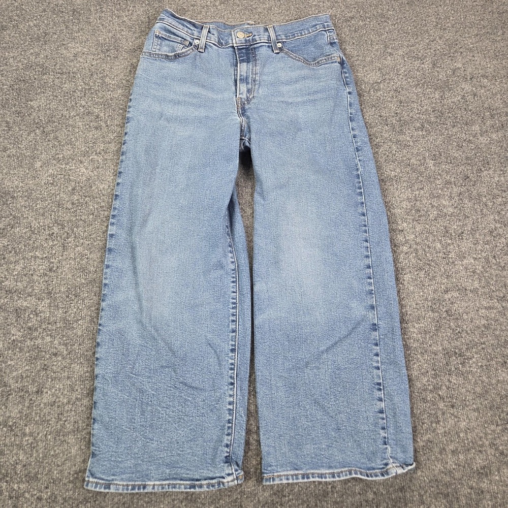 Levi's High-Rise Wide Leg Jeans Womens 29 Blue Light Wash Relaxed 29x27 Denim